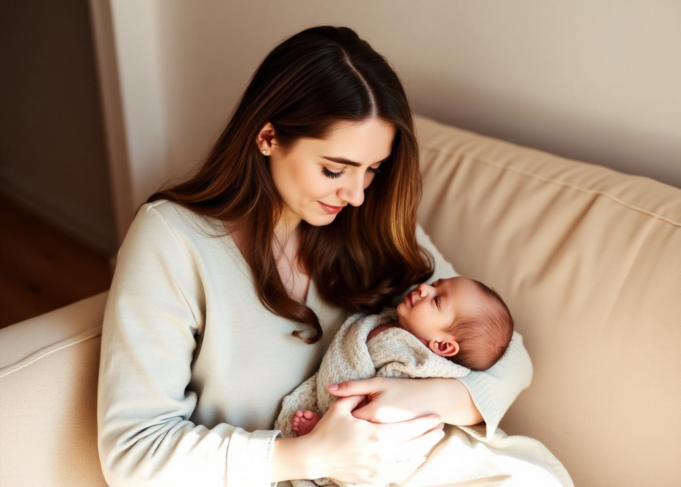 Maman et son nouveau-né à la maison — box repas post-partum Héria Flow Body à Rennes